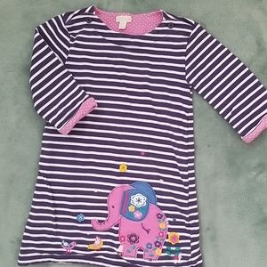 Jojo Maman Bebe elephant striped dress 3-4 years